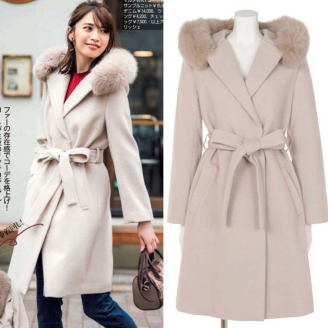 【新品未使用】アプワイザーリッシェ ファーコート ピンクベージュ 1 S