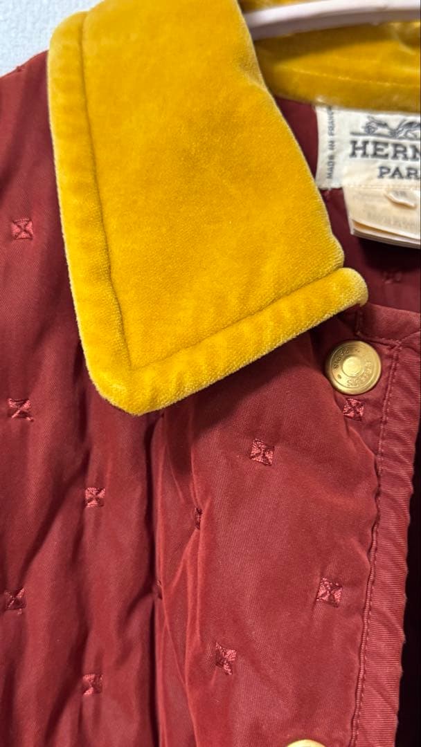 HERMES エルメス コットン キルティング ジャケット ハーフコート 中綿