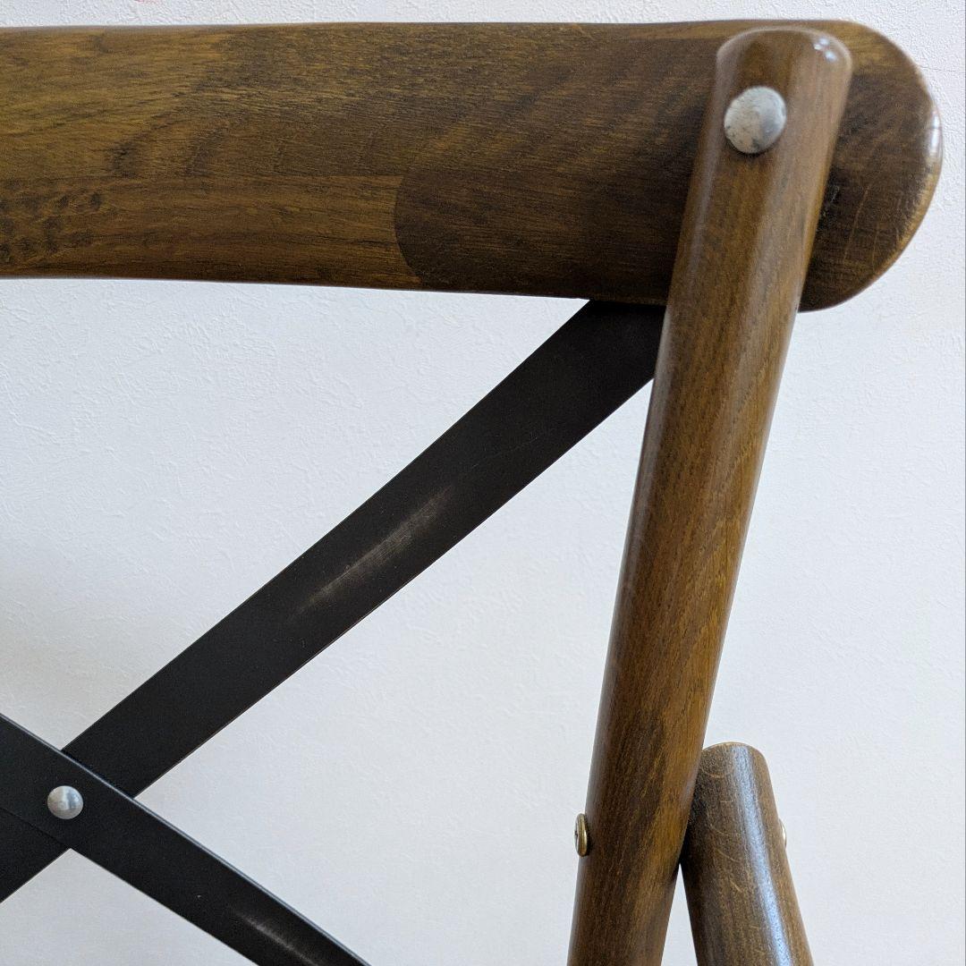 クロスバック ダイニングチェア アームチェア 椅子ダークブラウン籐 関家具③