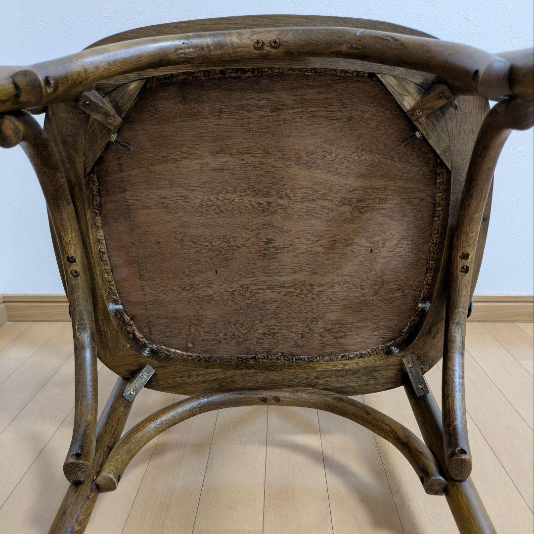 クロスバック ダイニングチェア アームチェア 椅子ダークブラウン籐 関家具③