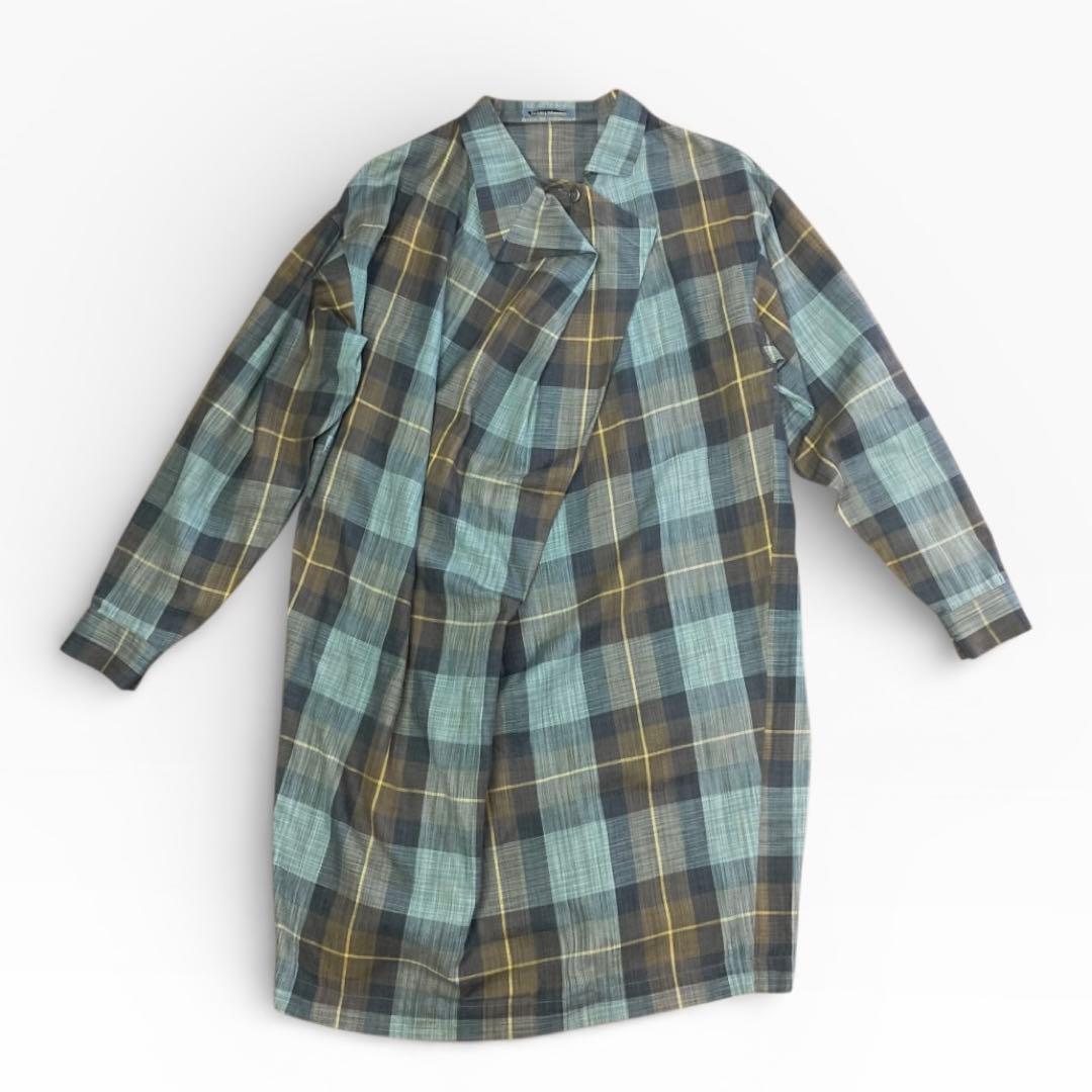 【希少＆美品】ISSEY MIYAKE チェック柄 変形 ワンピース M 筆タグ