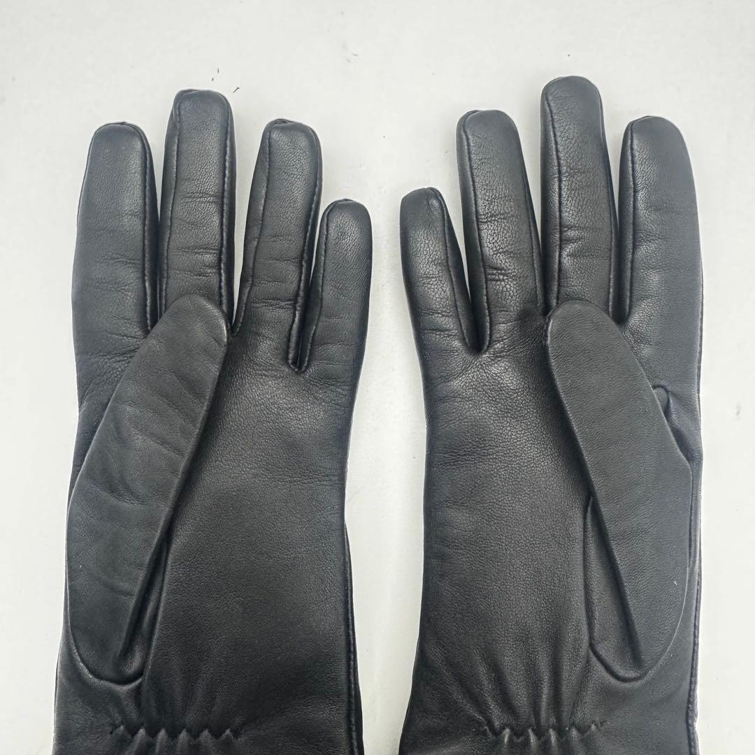 DENTS デンツ レザーグローブ 手袋 シルク ブラック系 防寒具 レディース