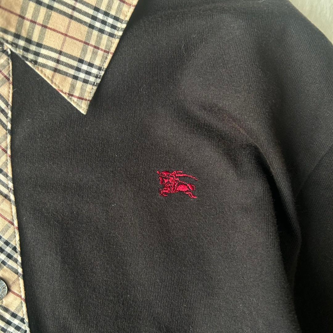 美品✨バーバリーロンドン ポロシャツ 黒 ノバチェック 三陽商会 M相当
