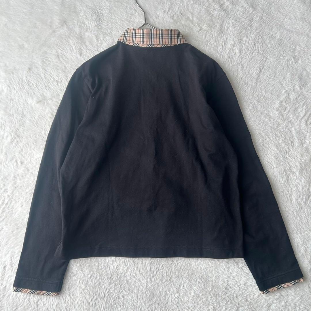 美品✨バーバリーロンドン ポロシャツ 黒 ノバチェック 三陽商会 M相当