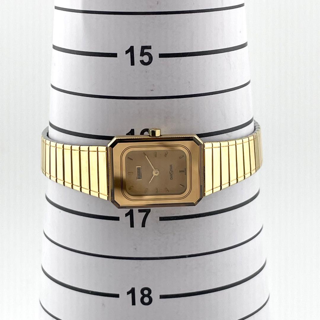 【稼働/新品電池】ラドー　ダイヤスター　スクエア　腕時計　ボーイズ　ゴールド