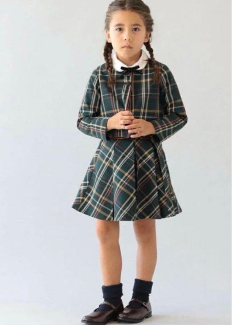 B:MING ネイビー系チェック フォーマルスーツ 120㎝　卒業、卒園、入学