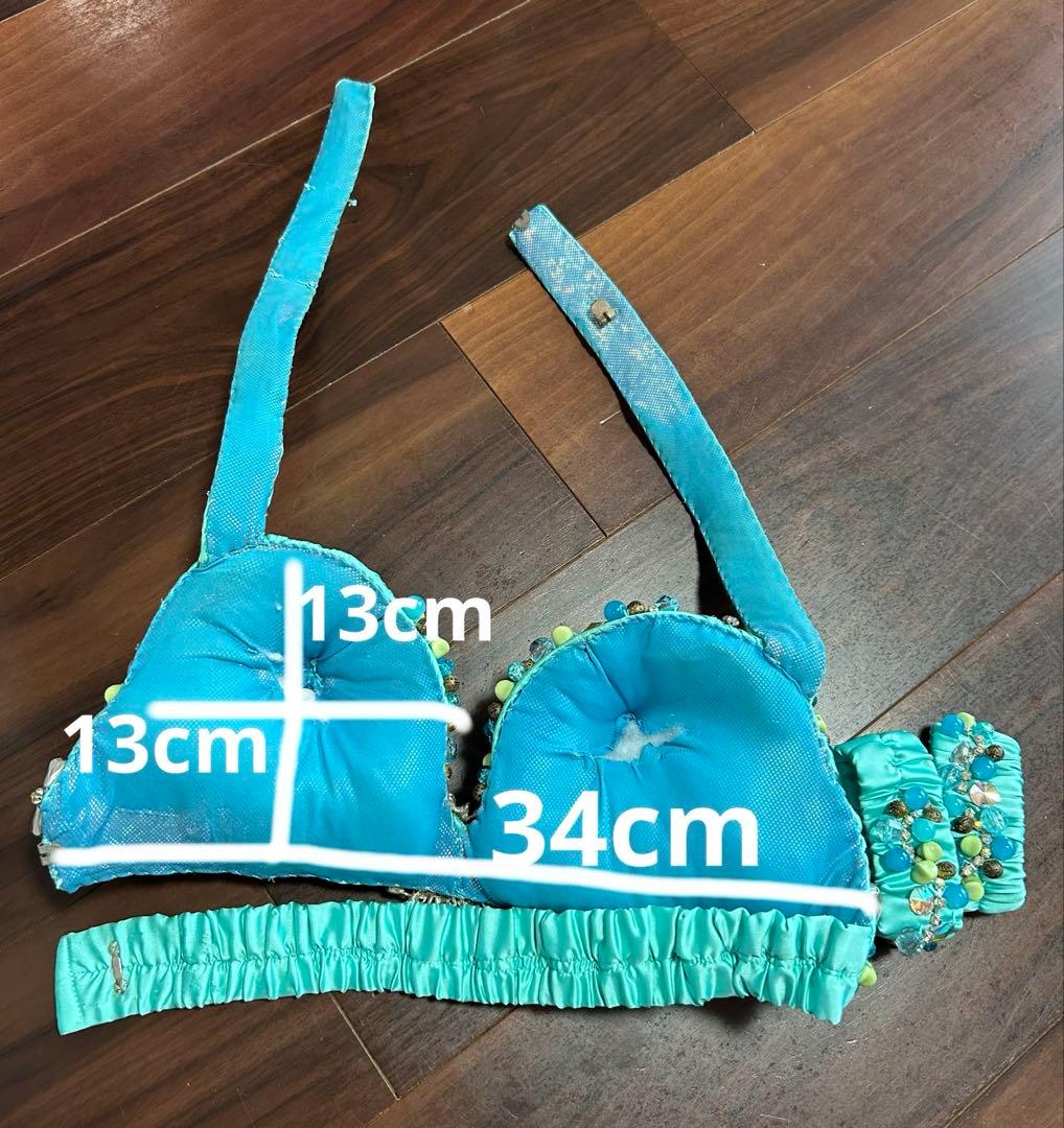 ベリーダンス　衣装　エジプト製　ミントグリーン