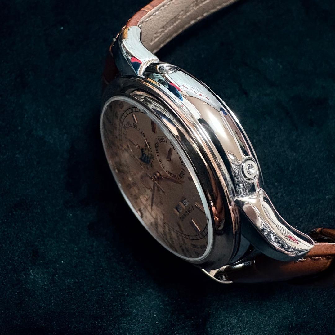 新品未使用 自動巻き 腕時計 機械式 ビジネスウォッチ ブラウン本革ベルト