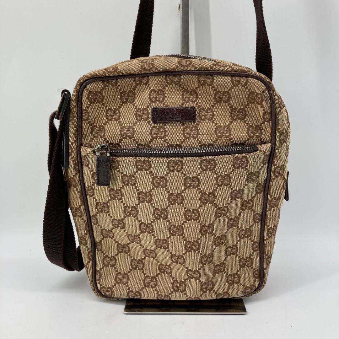 15982✨良品✨グッチ ショルダーバッグ キャンバス Gマーク ベージュ