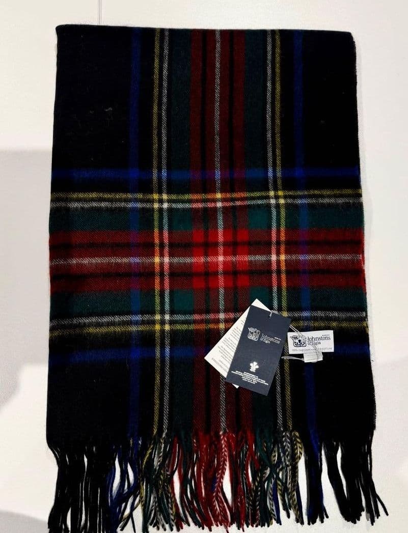Johnstons ジョンストンズ カシミア 大判ストール ブラックスチュワート