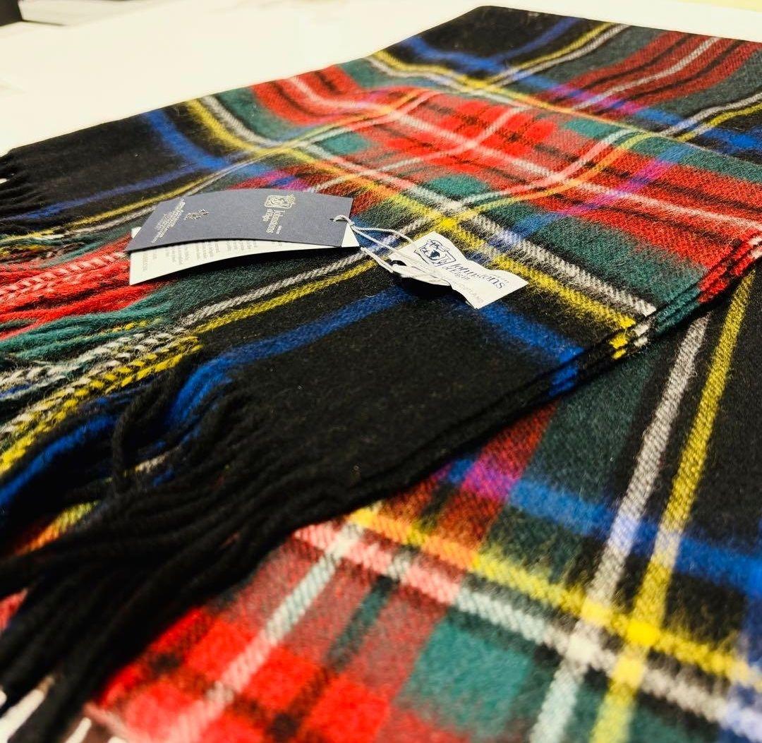 Johnstons ジョンストンズ カシミア 大判ストール ブラックスチュワート