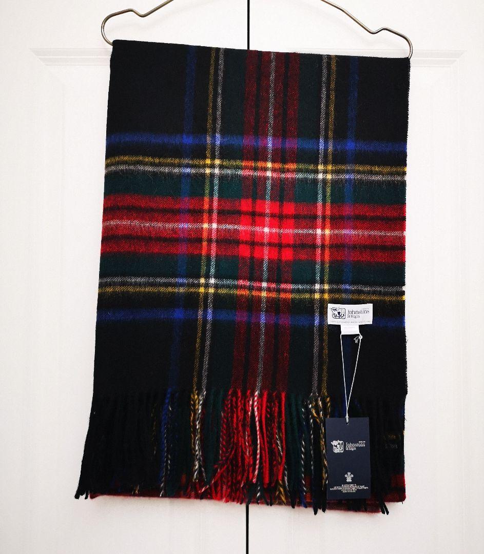 Johnstons ジョンストンズ カシミア 大判ストール ブラックスチュワート