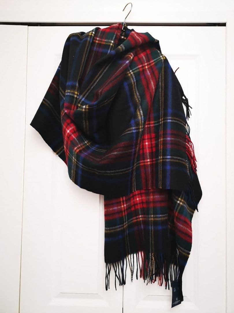 Johnstons ジョンストンズ カシミア 大判ストール ブラックスチュワート