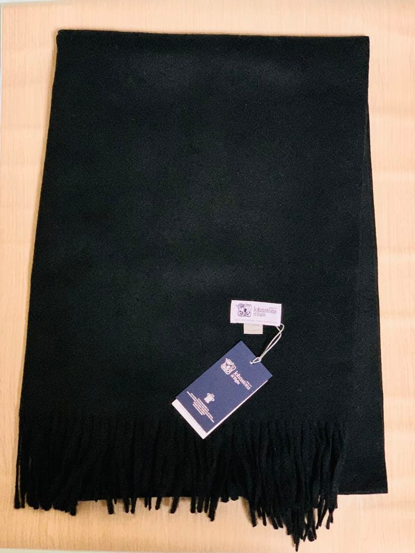 ラ*ラ様 ジョンストンズ カシミア 大判ストール マフラー ブラック