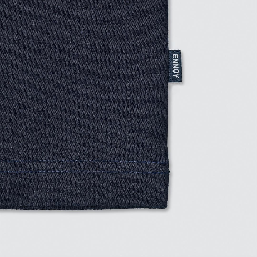 M / ENNOY POCKET CREW 2PACK LS TSHIRTS 紺