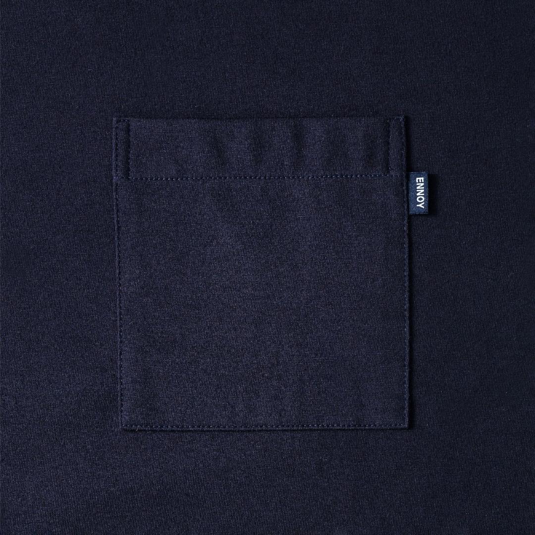 M / ENNOY POCKET CREW 2PACK LS TSHIRTS 紺