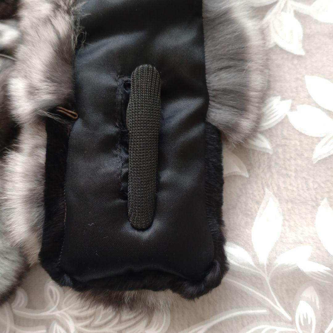 新品未使用　百貨店購入　タグ付き　チンチラマフラー　グレー　リアルファー