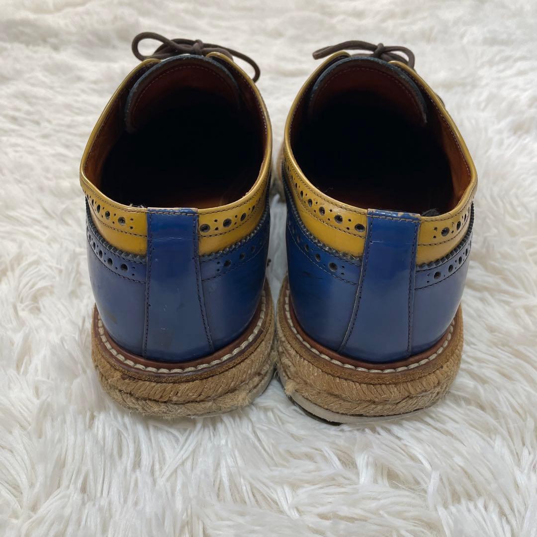 美品 プラダ エスパドリーユ ウイングチップ ドレスシューズ 6 1/2