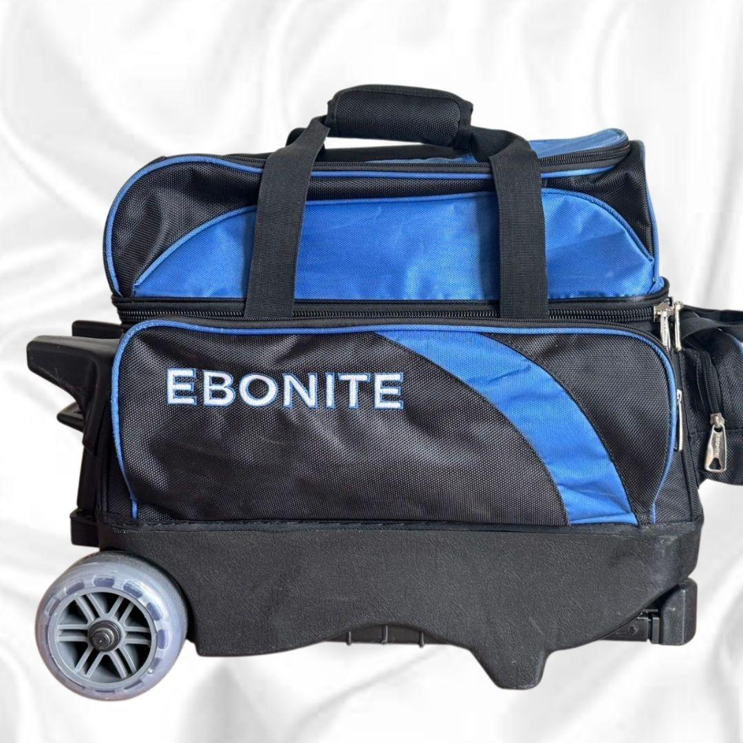 《超美品》EBONITE ボウリングバック ２個入り ブルー