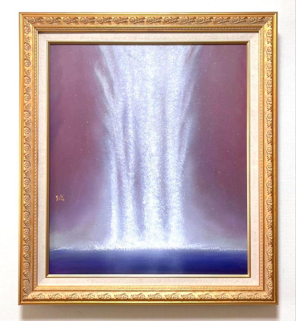 【F10】千住博（ウォーターフォール）肉筆品/表裏サイン有り/手描き/油絵/絵画