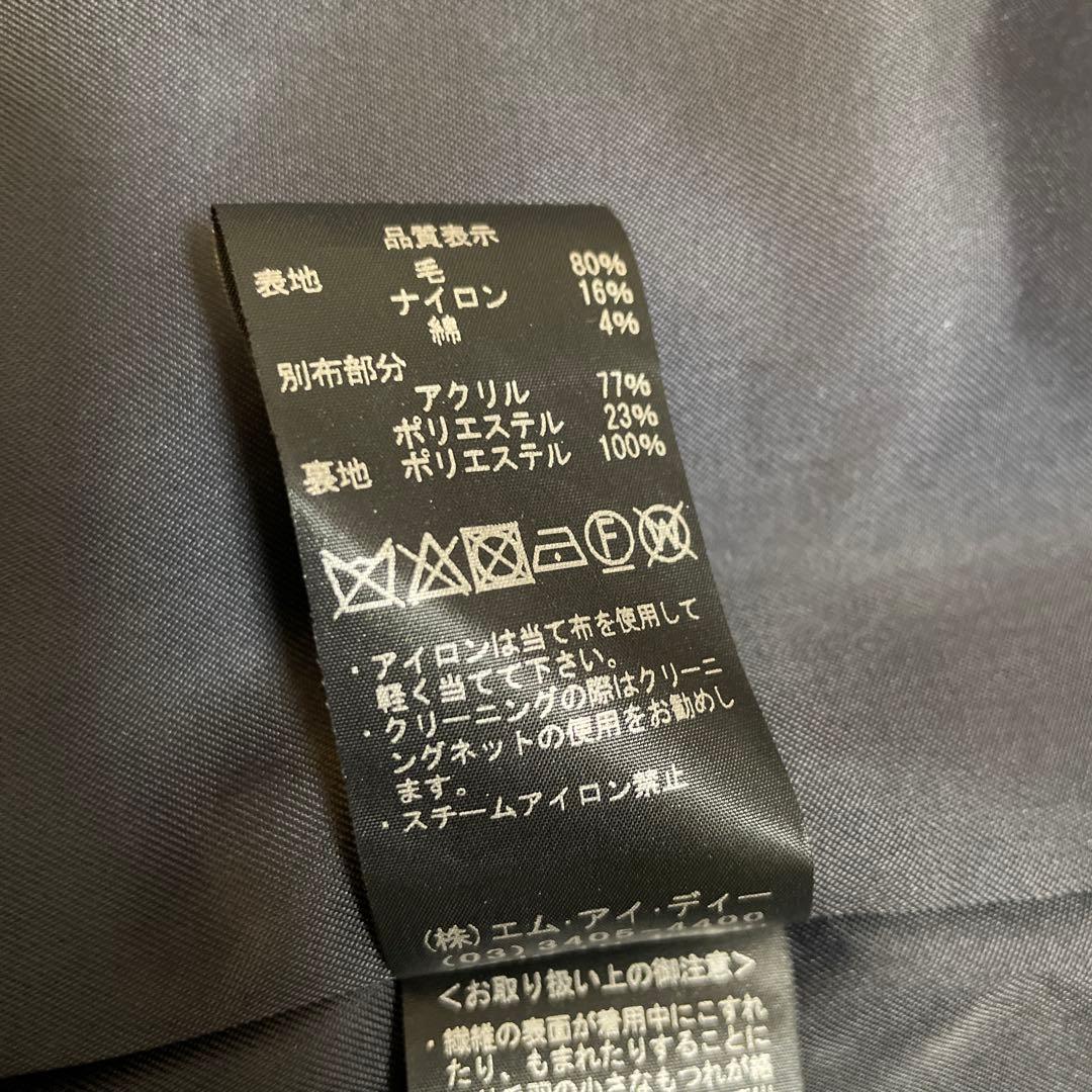 【お値下げ中・未使用品】エムプルミエM-PREMIER ネイビー ウールコート