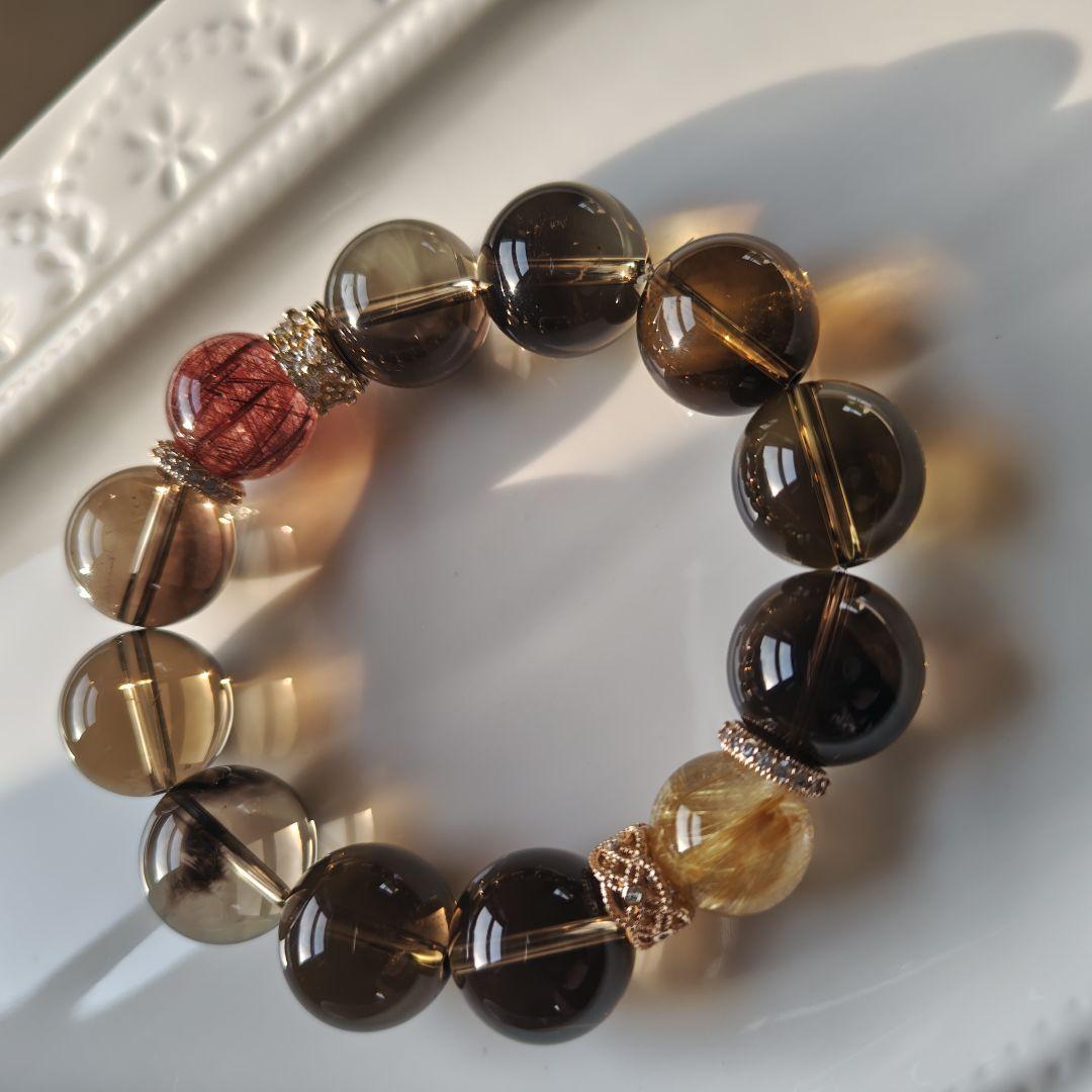 専用です♡非加熱ナチュラルスモーキーシトリン　極上レッドルチル極上ゴールドルチル