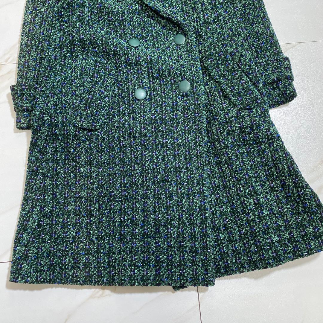 希少カラー♡LINTON ツイード ダブルブレストロングコート オートクチュール