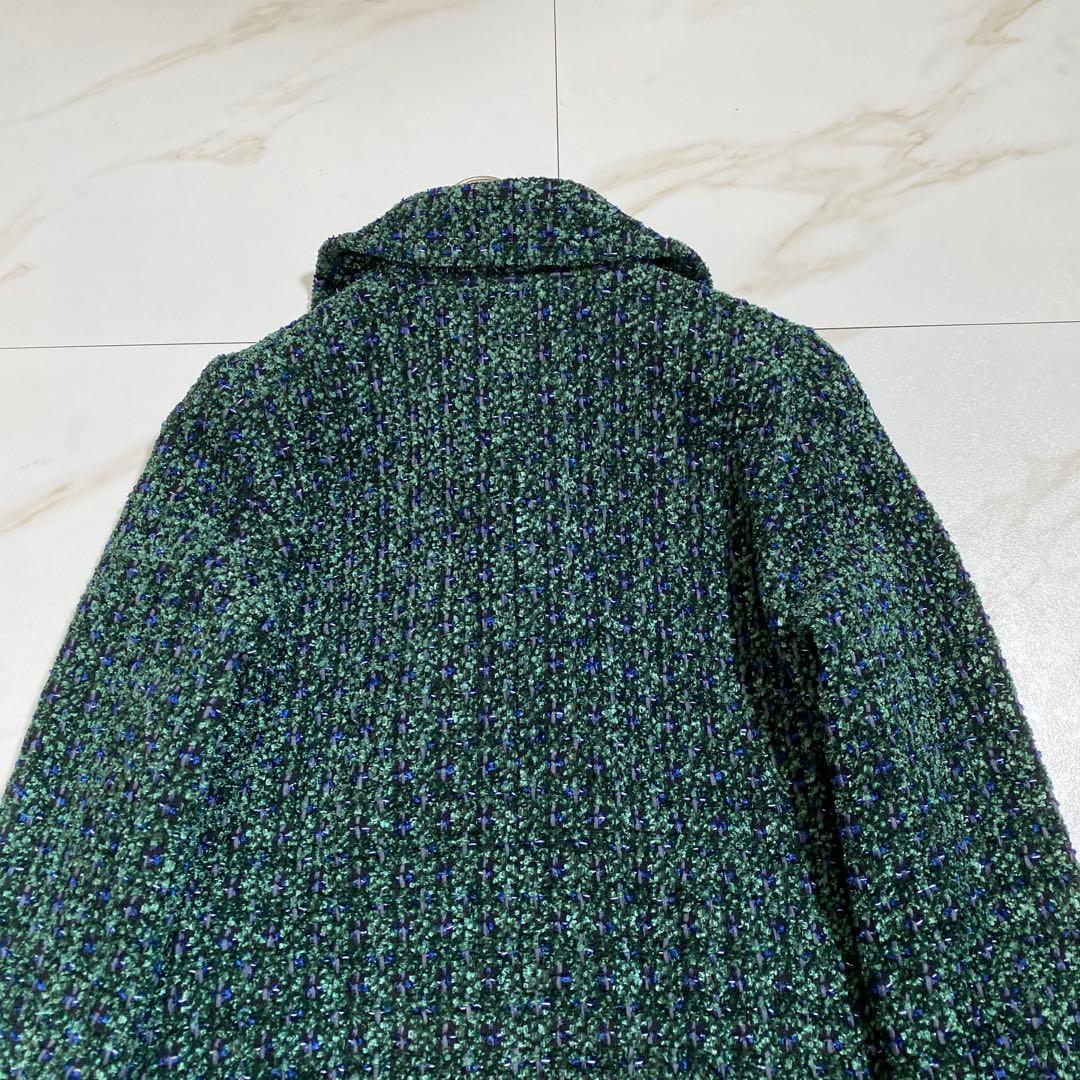 希少カラー♡LINTON ツイード ダブルブレストロングコート オートクチュール