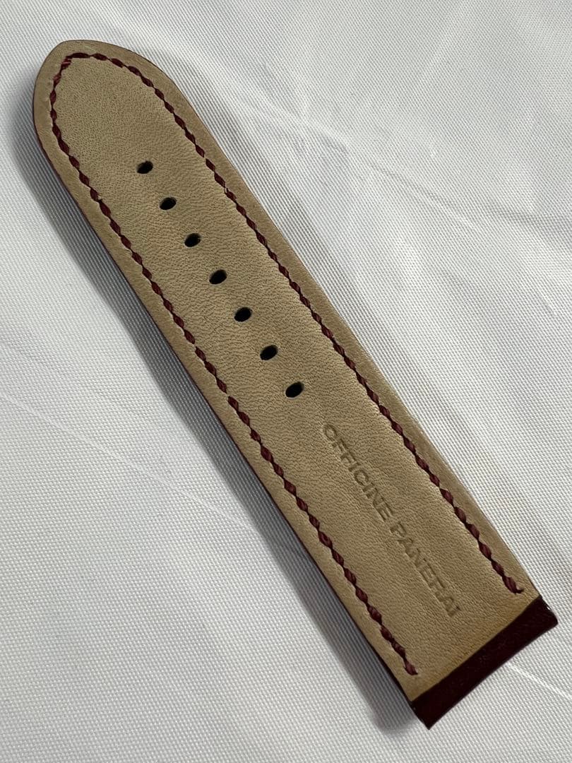 新品未使用 パネライ 純正カーフストラップ 26mm×26mm ストレート 茶