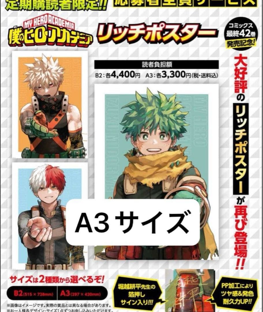 僕のヒーローアカデミア リッチポスター A3サイズ 3種3枚セット