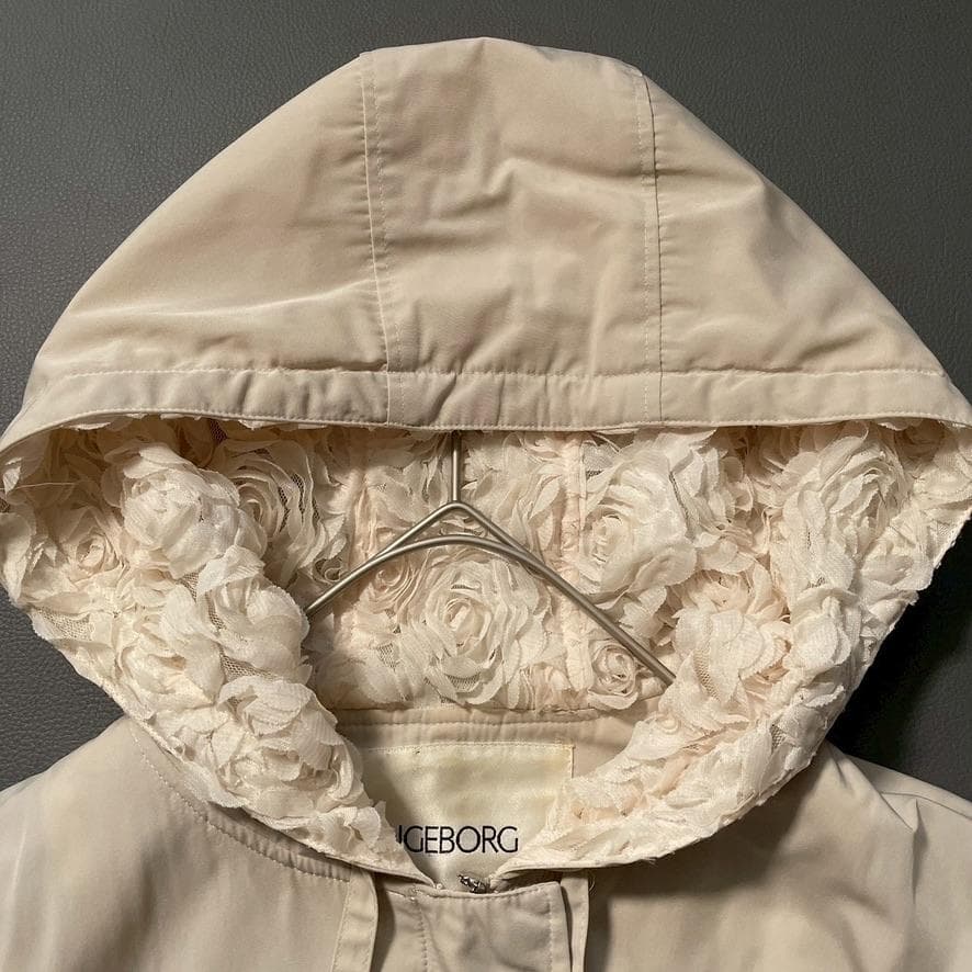 【ひょひ】インゲボルグ　立体ローズレース モッズコート フード付き 11