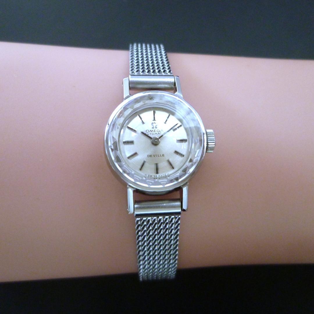 OH済　オメガ　1970年製 デビル　カットガラス　レディース　自動巻き　美品！