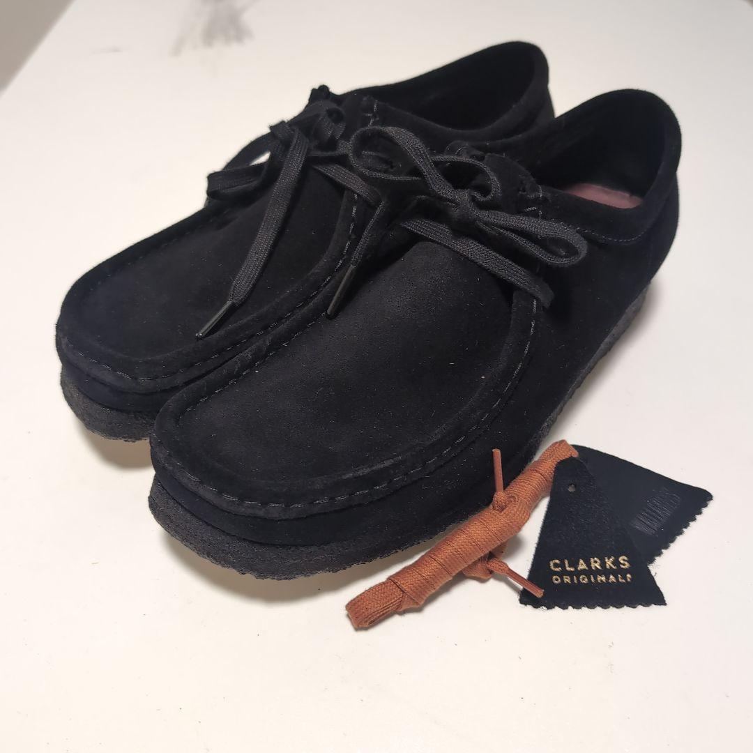 【未使用】CLARKS ORIGINALs ワラビー　黒　スエード　26.5cm