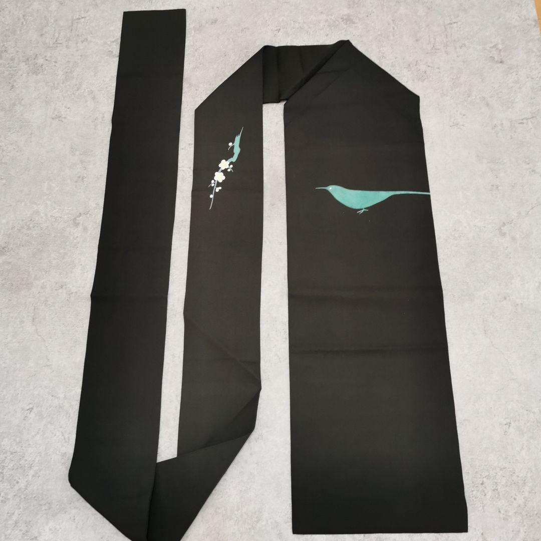 【名古屋帯】シンプルモダン 梅にうぐいす 塩瀬 九寸名古屋帯