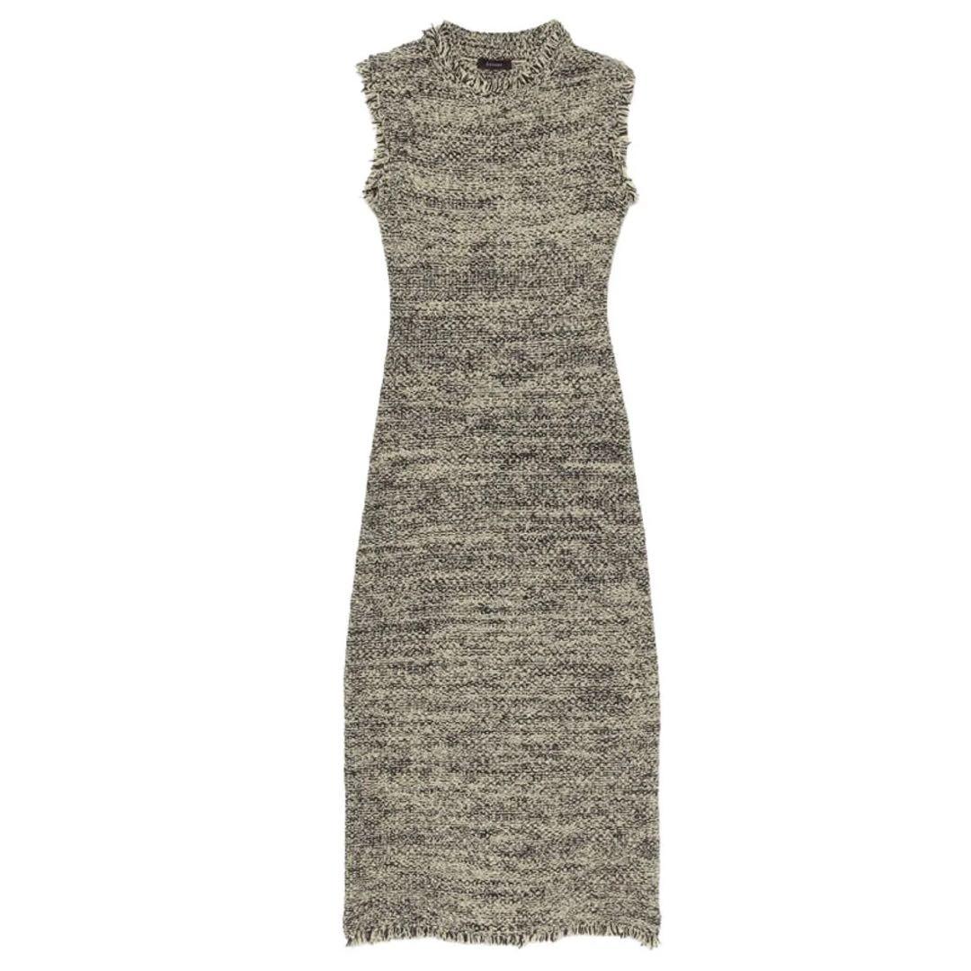 新品 anuans アニュアンス ブラッシュツイードニットワンピース ベージュ