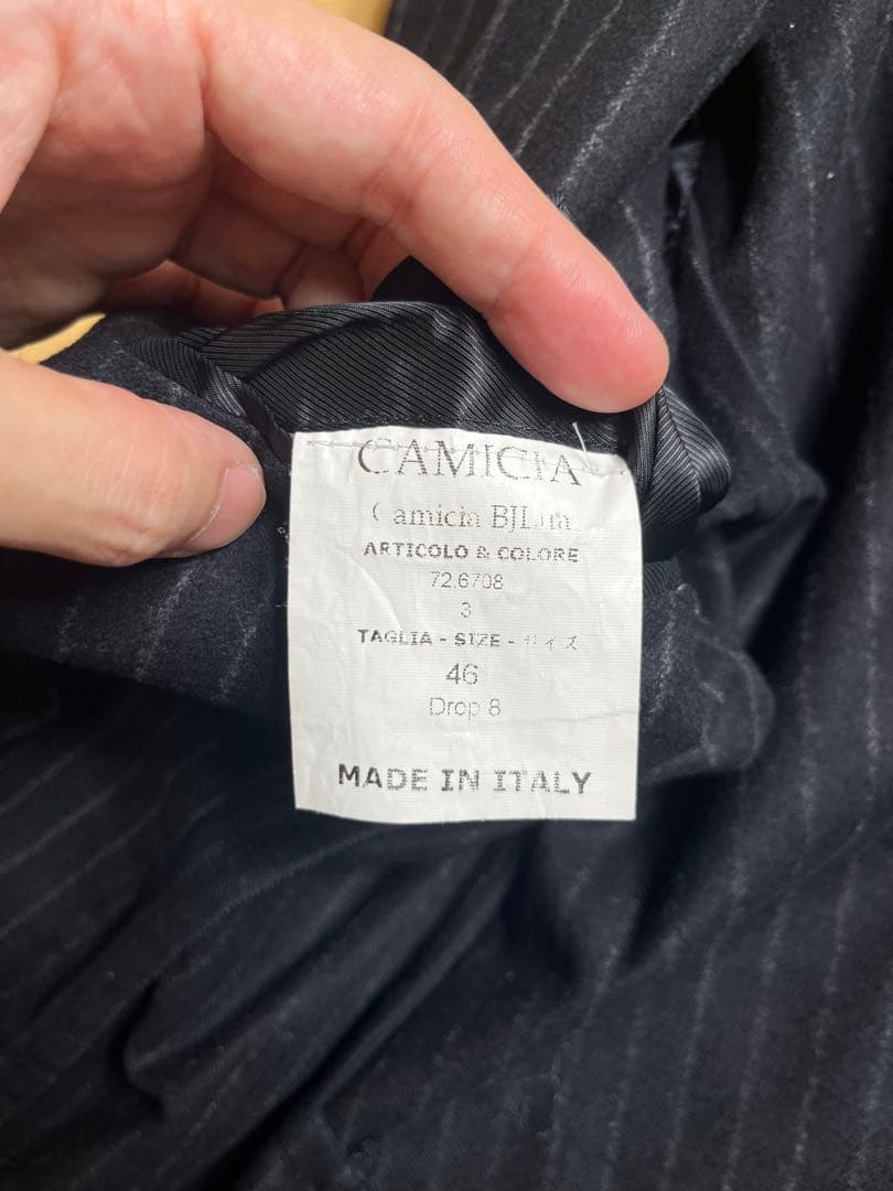 E.Formicola エリコフォルミコラ　濃紺チョークストライプスーツ