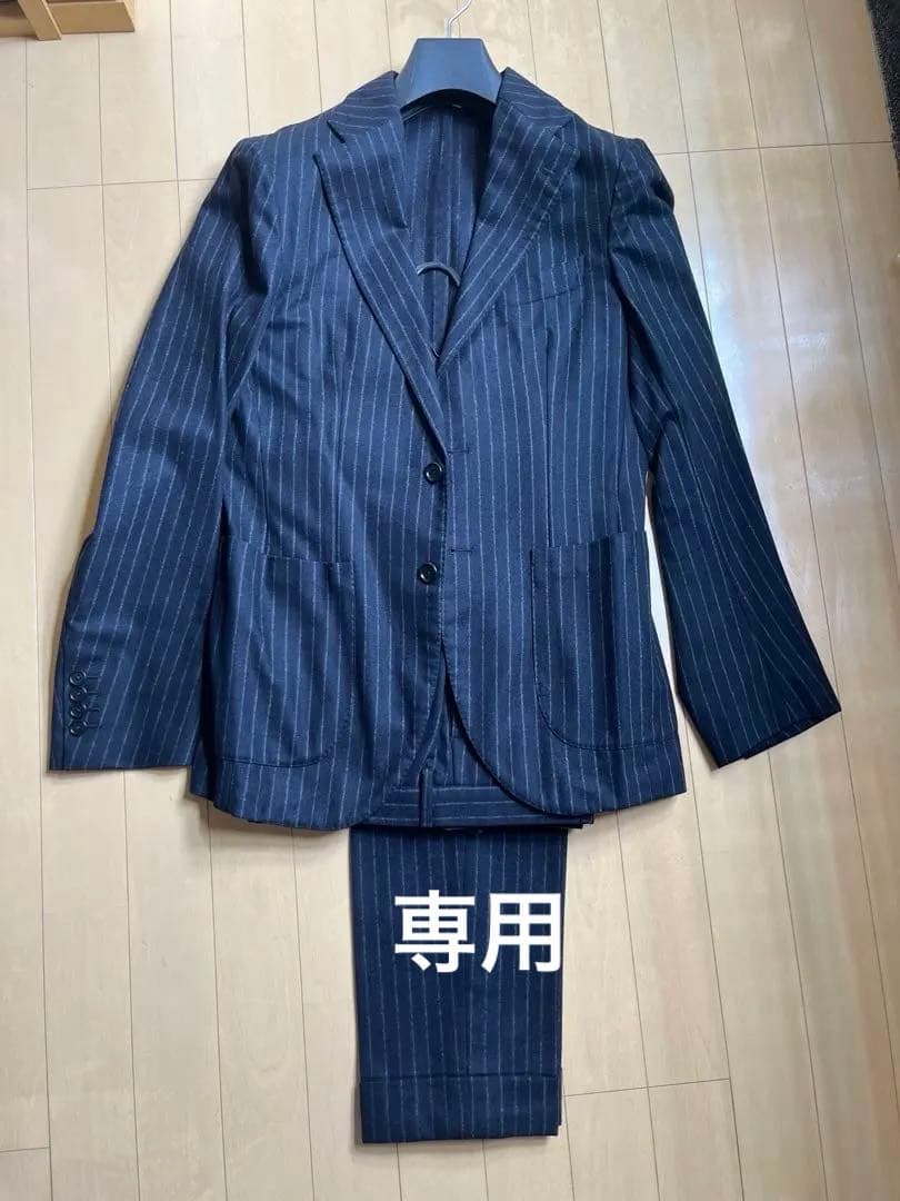 E.Formicola エリコフォルミコラ　濃紺チョークストライプスーツ