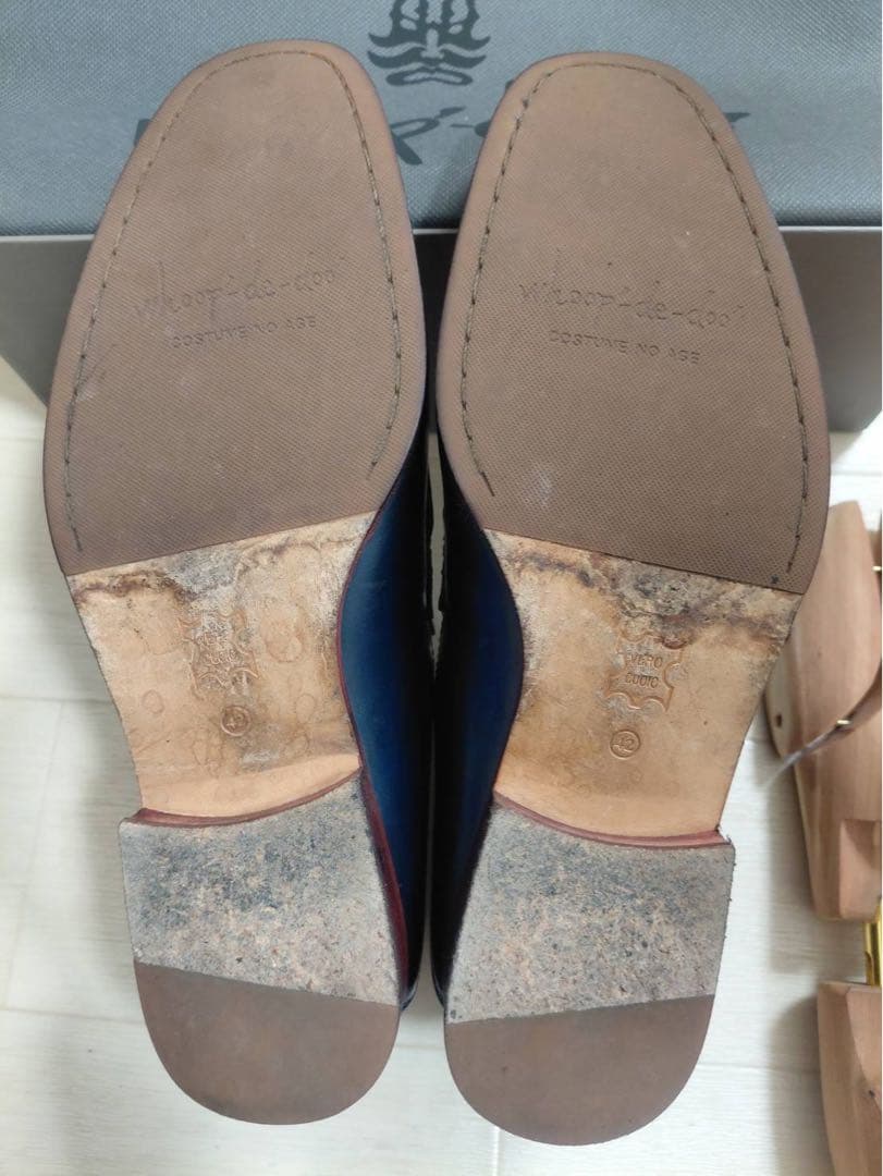 whoop-de-doo ネイビー レザー ローファー