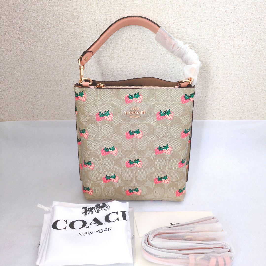 COACH コーチ いちご柄 ショルダーバッグ トートバッグ