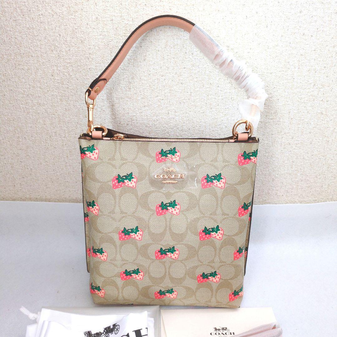 COACH コーチ いちご柄 ショルダーバッグ トートバッグ