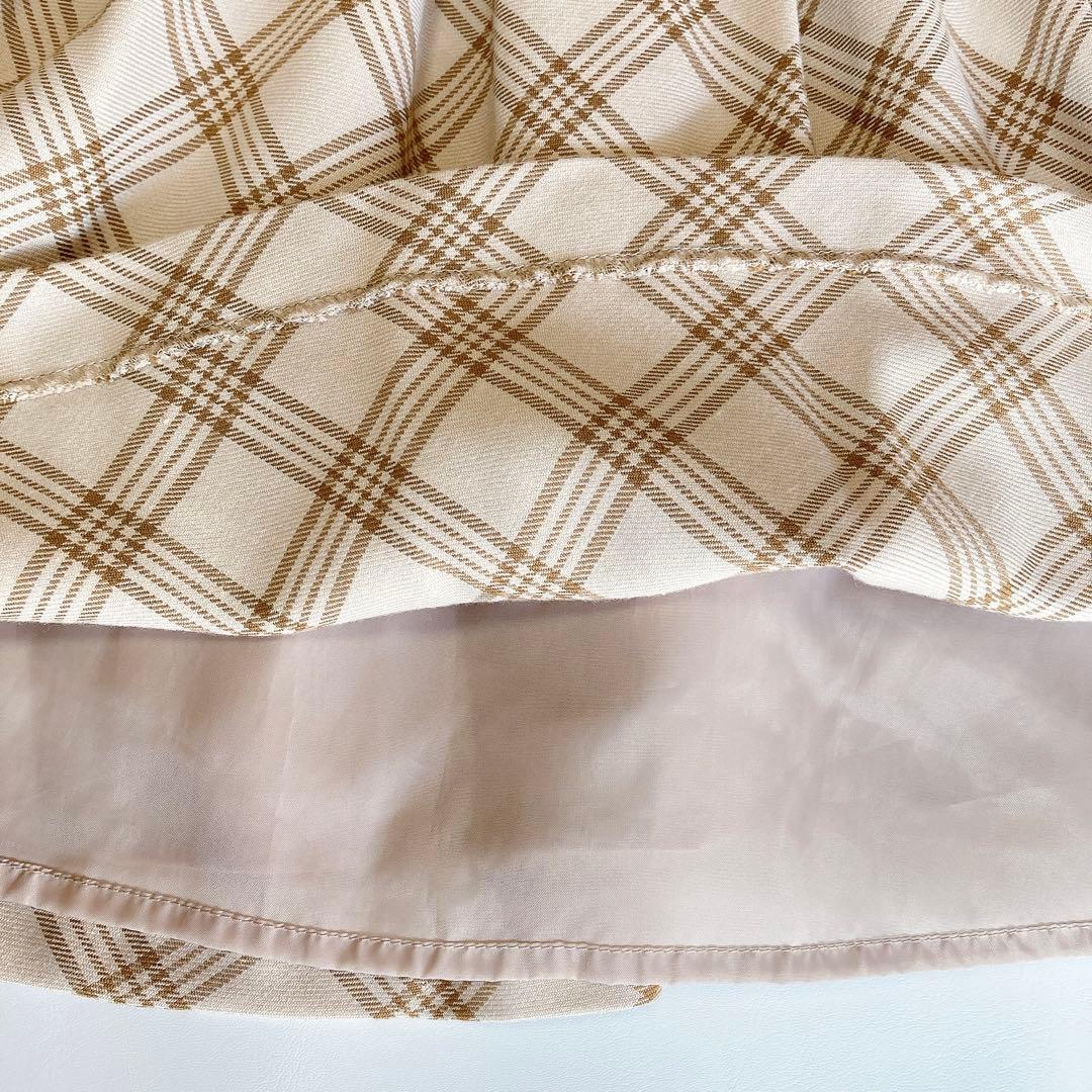 ベージュ×チェック 120 セレモニー 入学 卒園 発表会 フォーマル