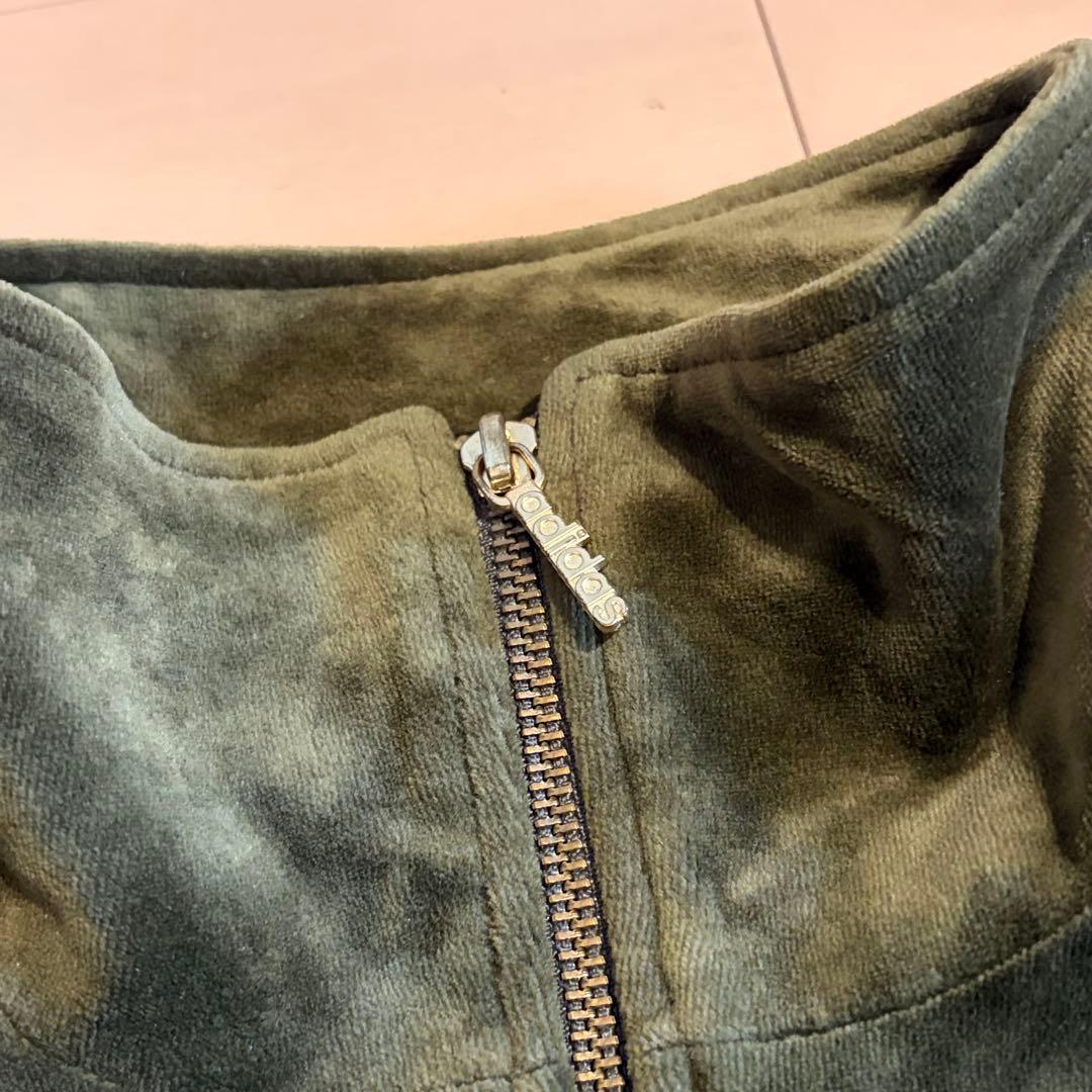 【レア】adidas アディダス ベロア トラックジャケット グリーン Sサイズ