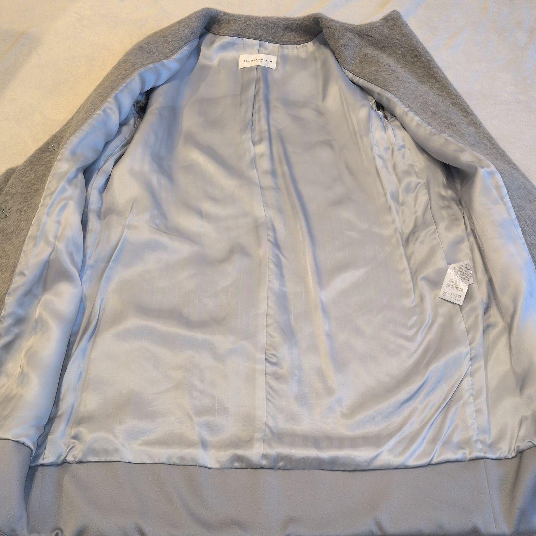 トゥモローランド　アルパカ混ノーカラーコート　グレー 36