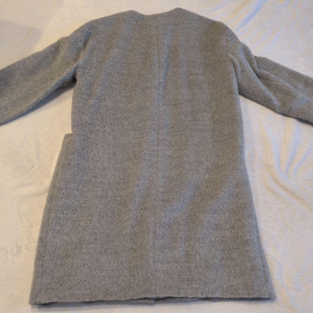 トゥモローランド　アルパカ混ノーカラーコート　グレー 36