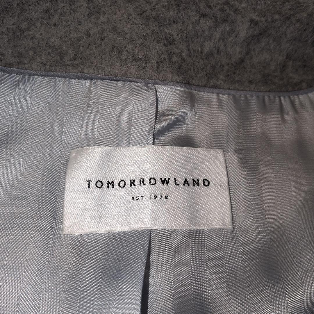 トゥモローランド　アルパカ混ノーカラーコート　グレー 36