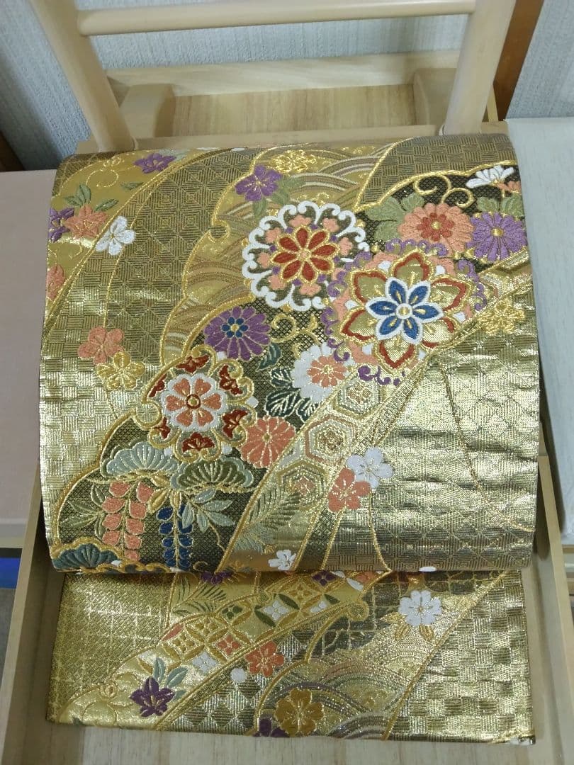 おまとめ 専用 O-277 袋帯 六通 西陣織 唐織 華文 七宝 金糸箔 美品
