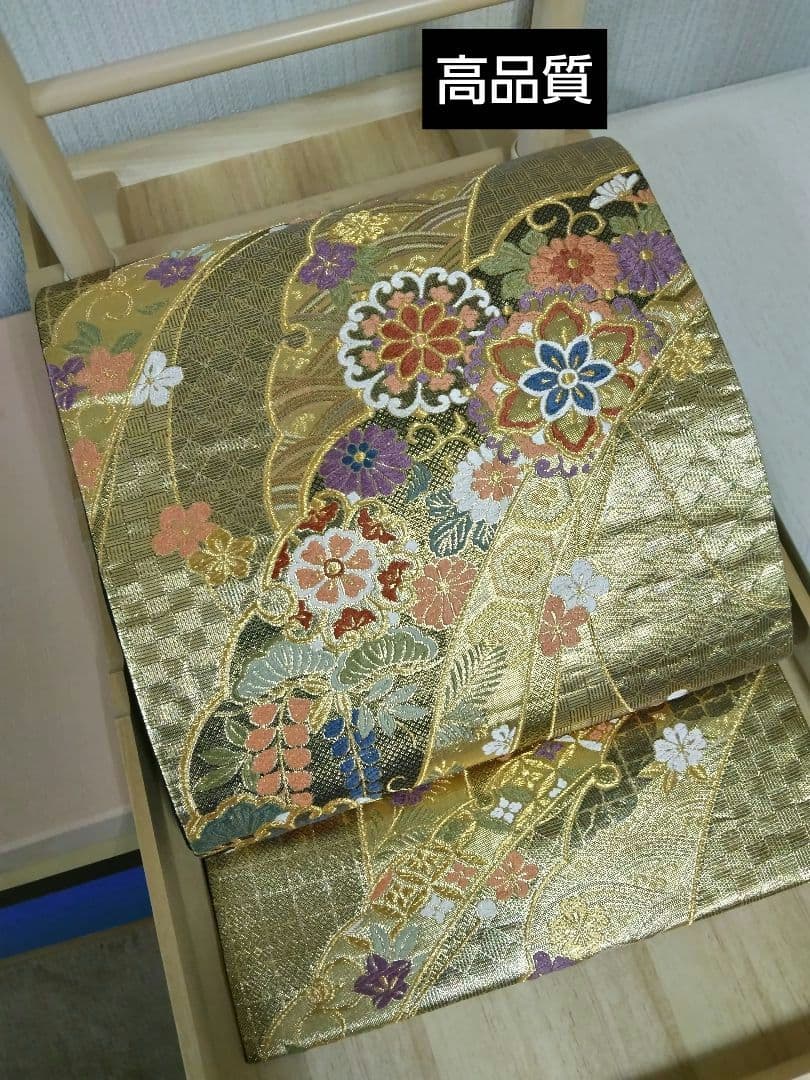 おまとめ 専用 O-277 袋帯 六通 西陣織 唐織 華文 七宝 金糸箔 美品