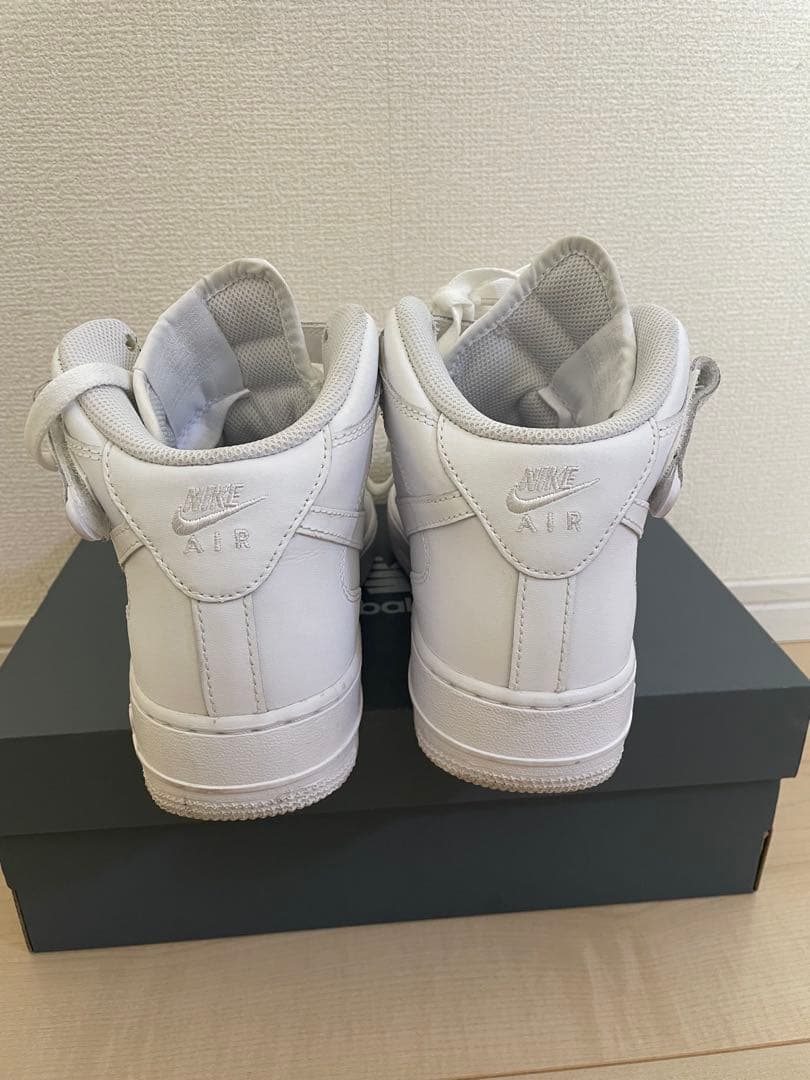 NIKE エアフォース1 MIDホワイト AF1ミッド 白スニーカー24.5cm