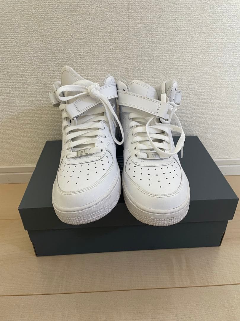 NIKE エアフォース1 MIDホワイト AF1ミッド 白スニーカー24.5cm