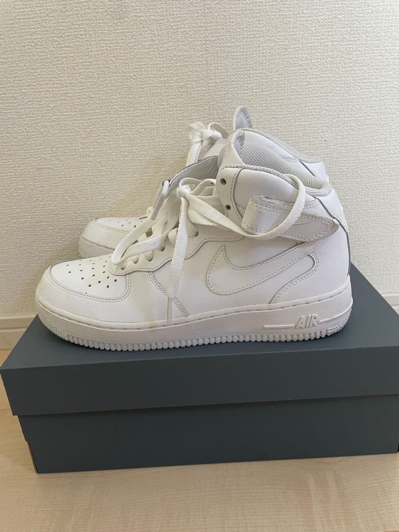 NIKE エアフォース1 MIDホワイト AF1ミッド 白スニーカー24.5cm